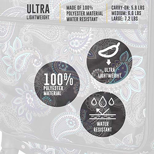 LUCAS Designer Luggage Collection - Expandable 24 Inch Softside Bag - Durable Mid-sized Ultra Lightweight Checked Suitcase with 4-Rolling Spinner Wheels (Diva) - color: Diva