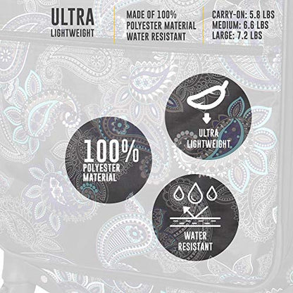 LUCAS Designer Luggage Collection - Expandable 24 Inch Softside Bag - Durable Mid-sized Ultra Lightweight Checked Suitcase with 4-Rolling Spinner Wheels (Diva) - color: Diva