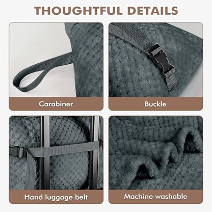Tirrinia Travel Portable Blanket with Feet Airplane Office Poncho - color: Grey Honeycomb