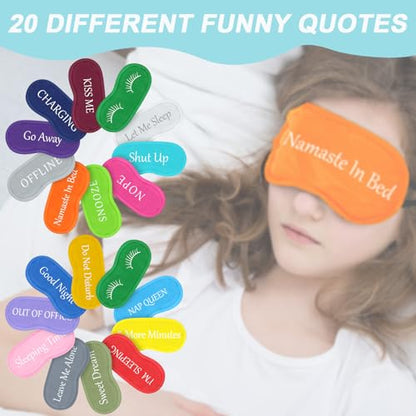 Eurzom 40 Pcs Funny Sleep Mask Bulk Soft Blackout Adjustable, Colorful - color: Colorful