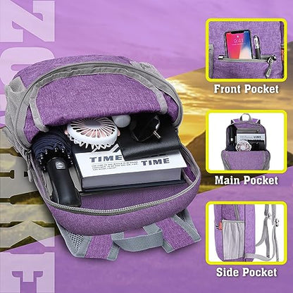 ZOMAKE Lightweight Packable Backpack, 10L Small Foldable Daypack for Hiking - color: Light Purple A5, size: 10L