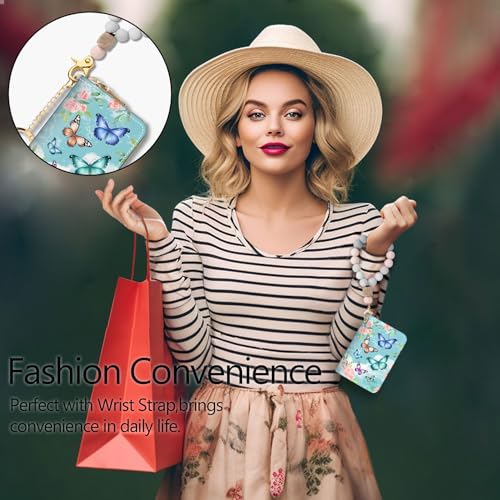 Blusabaca RFID Credit Card Holder Small Women Travel Wallet, Butterfly - color: Butterfly