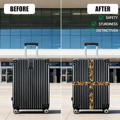 Nuxovilar Luggage Straps Set for Suitcase 1.96x90.5in Polyester - color: YLU10321, size: 1.96"x90.5"