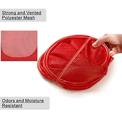 BATTOO Deluxe Strong Mesh Pop up Laundry Hamper Basket with Side Pocket for Laundry Room, Bathroom, Kids Room, College Dorm or Travel Red - color: Red