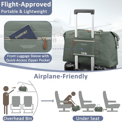 ELONGRIVER Women Travel Duffle Bags, Weekender Overnight Bag, Hospital Bag - color: Army Green, size: Large