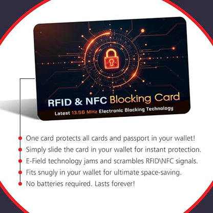 SaiTech IT 5 Pack RFID Blocking Card for Credit Debit Card, Orange Black CL - color: Oragne CL