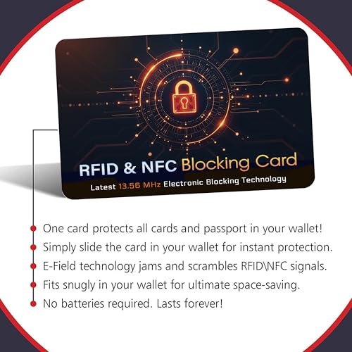 SaiTech IT 5 Pack RFID Blocking Card for Credit Debit Card, Orange Black CL - color: Oragne CL