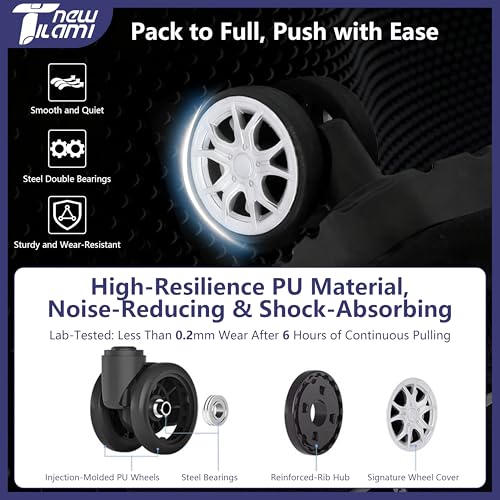 NEW TILAMI 19 Inch Rolling Backpack 4 Spinner Wheels for School, Dark Blue - color: Blue Shadow Illusory Form