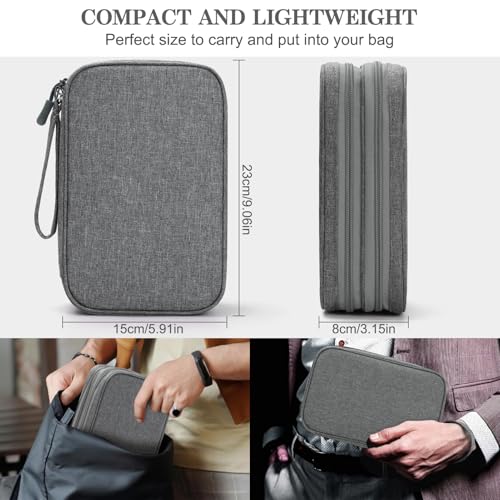 FYY Electronic Organizer, Travel Tech Pouch Bag, Large, Dark Grey - color: Dark Grey, size: 9.1 x 5.9 x 3.15 inches
