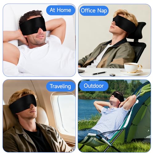 Silk Sleep Mask – 100% Mulberry Silk Eye Mask for Sleeping - color: Silk Black