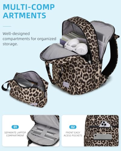 LARVENDER Carry on Luggage Sets 3 Piece, 20" Suitcase with Wheels, Cheetah - color: Cheetah-20BP, size: 3 Piece Set (Backpack/TB/20)