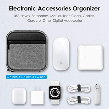 FINPAC Charger Case for MacBook, Small Electronic Organizer Pouch Bag - color: Black and Gray