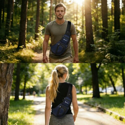 Sling Backpacks for Men Women Crossbody Bags, Dark Blue - color: Dark Blue