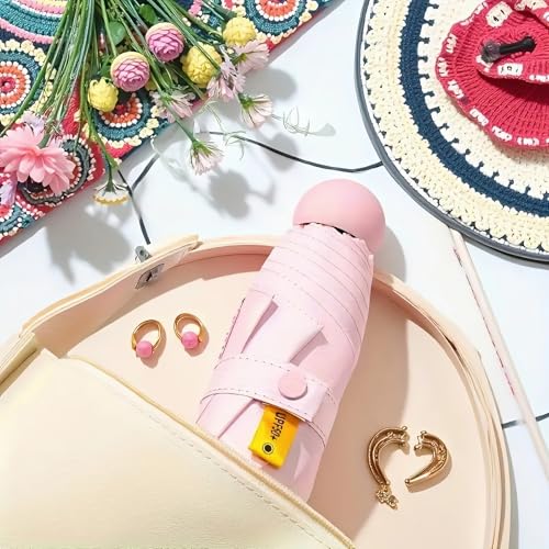 Mini Travel Umbrella with Umbrella Case - color: Pink