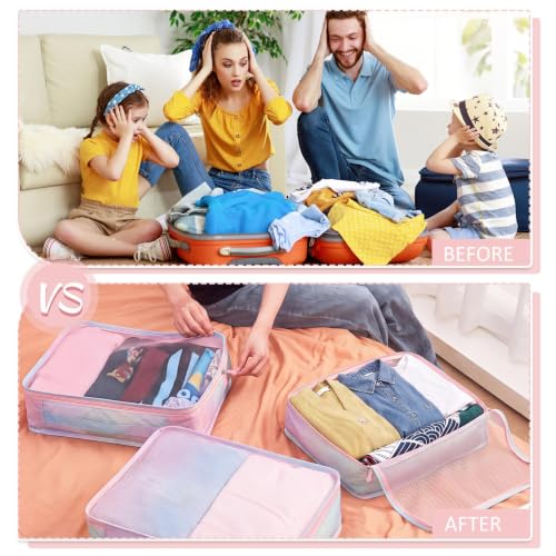 Silkfly 8 Pcs XL Packing Cube for Travel Luggage,Simple,Pastel - color: Pastel, size: Simple
