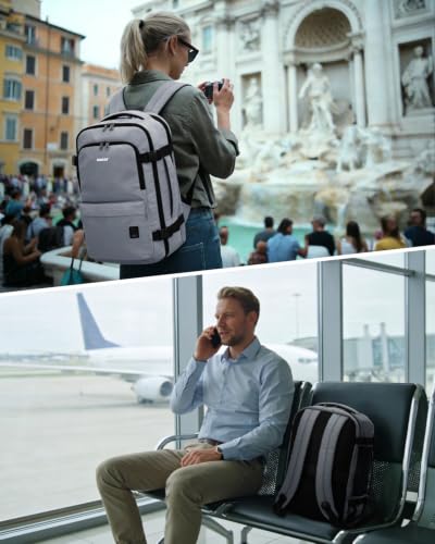 WANDF Personal Item Travel Bag 17x10x9, Carry On Laptop Backpack (Grey) - color: A-grey, size: 17x10x9