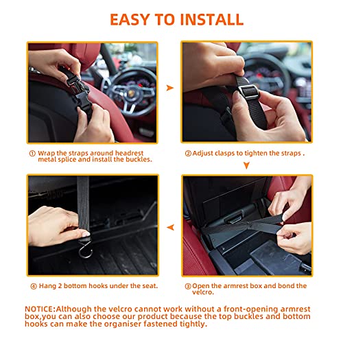 WLLWOO Car Net Pocket Organizer Purse Holder Console Front Seat Storage - color: Nylon