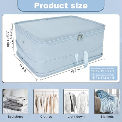 Packing Cubes for Travel Packing Organizers Compression Travel Cubes, Blue - color: Blue