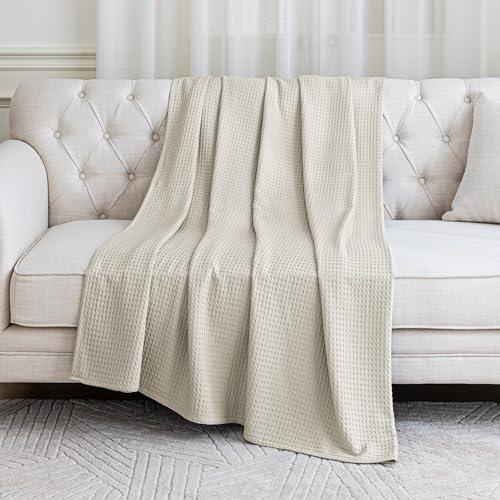 Amazon Basics Waffle 100% Viscose from Bamboo Blanket, Twin XL, Beige - color: Beige, size: Twin XL