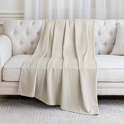 Amazon Basics Waffle 100% Viscose from Bamboo Blanket, Twin XL, Beige - color: Beige, size: Twin XL