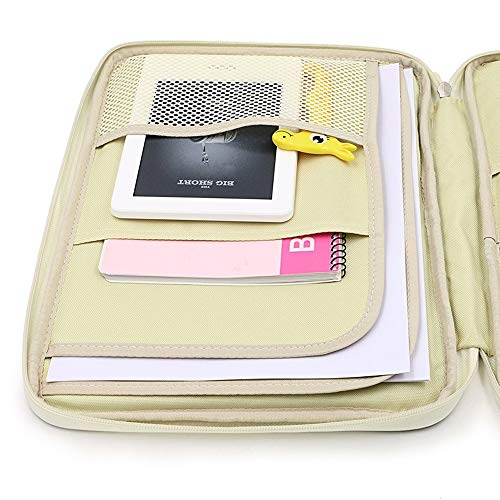 Multi-Functional Portfolio Travel Gear Organizer Electronics Accessories Document File Bag, Waterproof A4 Document Bag Zippered Case Pouch for Notebook, Journals, Sketchbooks