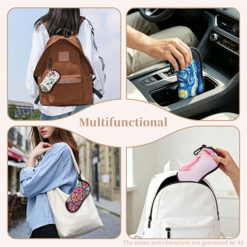 WOZEAH Double Eyeglass Case with 2 Compartments, Travel Eyewear Organizer for Two Pairs of Glasses - color: Almond Blossom2