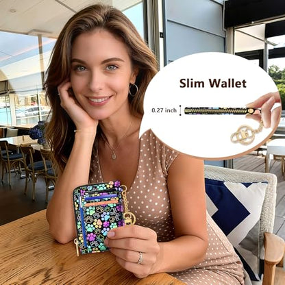 GIANCOMICS Slim Wallet Women, Credit Card Holder, Small Rfid Dog Paw Case - color: Dog Paw