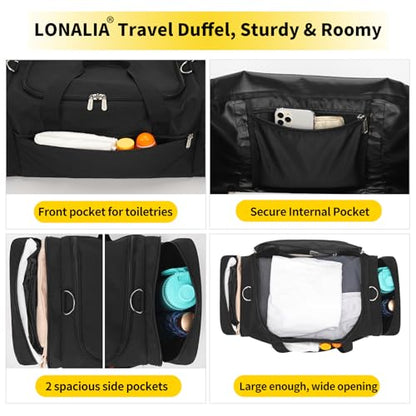 Gym Bag Sport Duffle Bag for Men, 34L / 21 inch, Black - color: Black