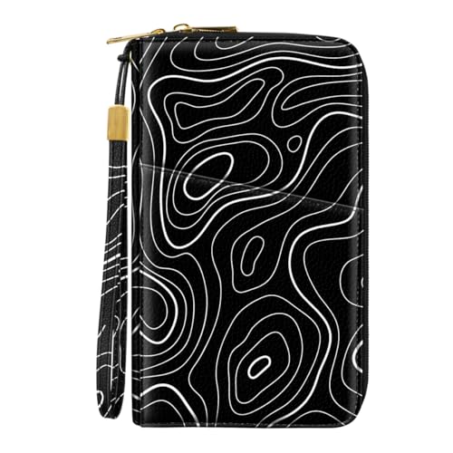 Family Passport Holder Wallet RFID Blocking Document Organizer - color: Topographic Line