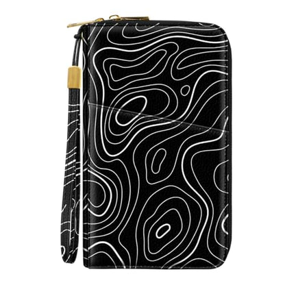 Family Passport Holder Wallet RFID Blocking Document Organizer - color: Topographic Line