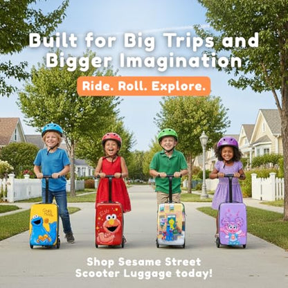 KIDDIETOTES Sesame Street Detachable Scooter Luggage, Ride-On Carry-On - style: Elmo