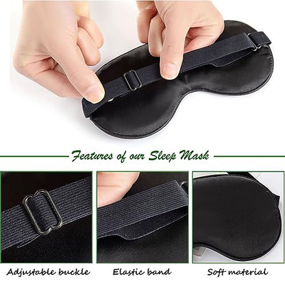 Eye Mask for Sleeping 2 Pack Sleep Masks for Men and Women - color: Black+green