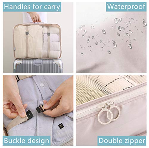 Luggage Packing Organizers Packing Cubes Set for Travel (white 6pc) - color: white 6pc