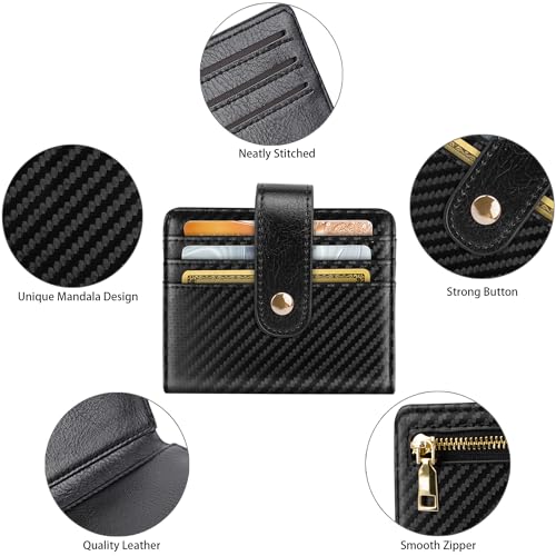 Small Wallets for Men Slim Minimalist Bifold Credit Card Holder - color: Carbon Fiber