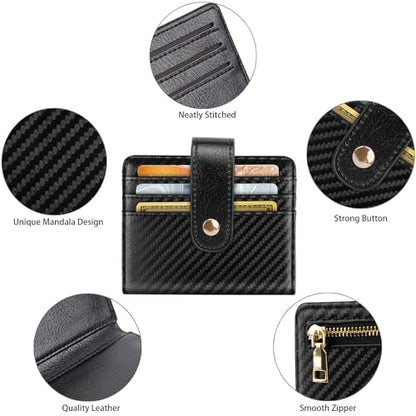 Small Wallets for Men Slim Minimalist Bifold Credit Card Holder - color: Carbon Fiber