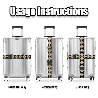 Nuxovilar Luggage Straps Set for Suitcase 1.96x90.5in Polyester - color: LU13496, size: 1.96"x90.5"