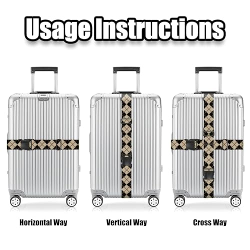 Nuxovilar Luggage Straps Set for Suitcase 1.96x90.5in Polyester - color: LU13496, size: 1.96"x90.5"
