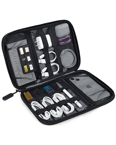 BAGSMART Large Electronic Organizer Travel Case for Tech Accessories, Black - color: Black