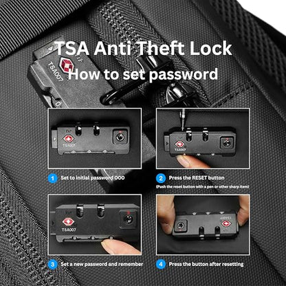 60L Vacuum Backpack Travel, TSA Lock, Charging Port, Waterproof - size: 60L with Pump