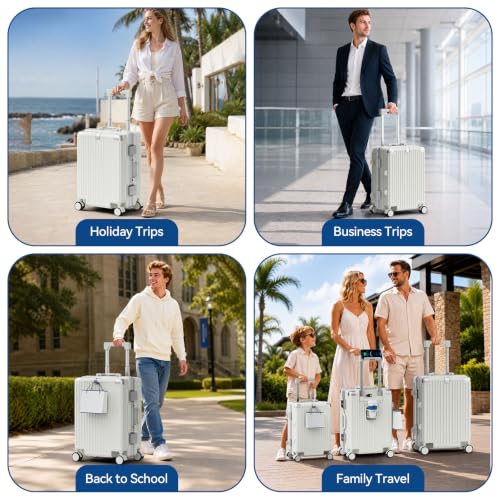 Trunk Luggage, Hardside Large Checked Suitcase, White, 28 in - color: white, size: 28in