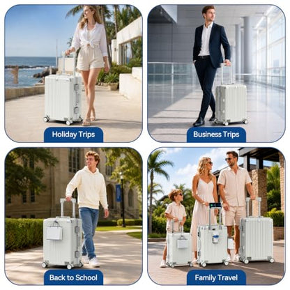 Trunk Luggage, Hardside Large Checked Suitcase, White, 28 in - color: white, size: 28in