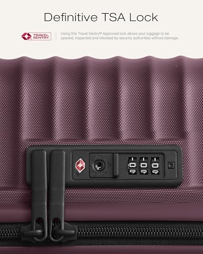 Coolife Luggage, Lightweight PC Hardside Suitcase, Checked-Large 28-Inch | Dual Spinner Wheels, TSA-Approved Lock, Upgraded PC Hardshell, Large-Capacity Checked Luggage, Durable Travel Suitcase - color: Dark Purple, size: Checked-Large 28-Inch