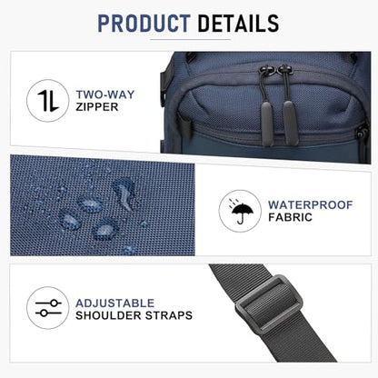 Sling Bag for Men Travel Crossbody Bag Men Casual Chest Pack - color: Blue