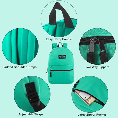 Trail maker Classic 17 inch Backpacks with Adjustable Padded Straps | School Backpacks for Girls, Boys - color: Aqua