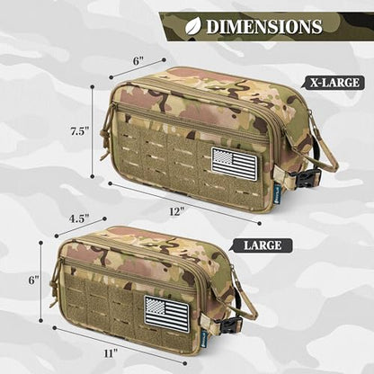 PAVILIA Tactical Toiletry Bag Men, Water Resistant Molle Military, Camo XL - color: Camo, size: Extra Large