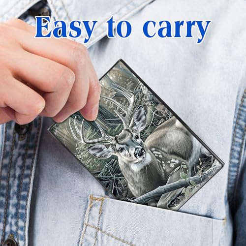 Metal RFID Accordion Card Holder,Deer Hunter Tree - color: Deer Hunter Tree