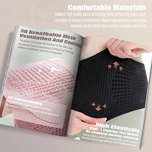 Slim Invisible Running Belt, Breathable Large Capacity Mesh Pouch - color: Pink, size: Small