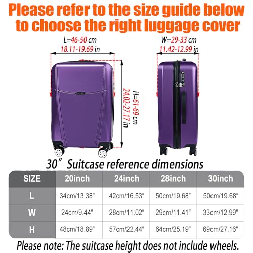 3-Piece Set (20/24/28 Inch) Clear Suitcase Cover (Black Trim) - color: Black Trim-0.4mm, size: 20/24/28" Suitcase Cover.