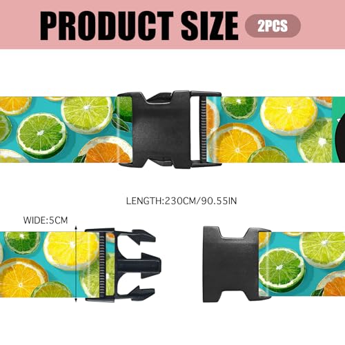 Nuxovilar Luggage Straps Set for Suitcase 1.96x90.5in Polyester - color: YMi04298, size: 1.96"x90.5"