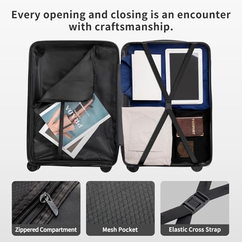 Karl home Luggage Sets 4 Piece, Dark Grey, 16/20/24/28" - color: Dark Grey, size: 4 Piece Set (16in/20in/24in/28in)